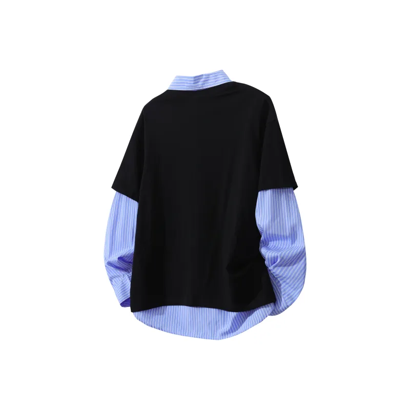 OGEK T Shirt Unisex White Comes With Light Blue Stripes Shirt-7