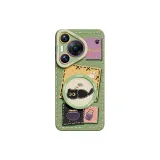 Empty Board Black Cat Journal Green Round Frame 714