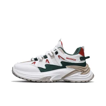 Warrior Anti Slip And Wear Resistant Breathable Low Top Casual Shoes Men's White Green Khaki