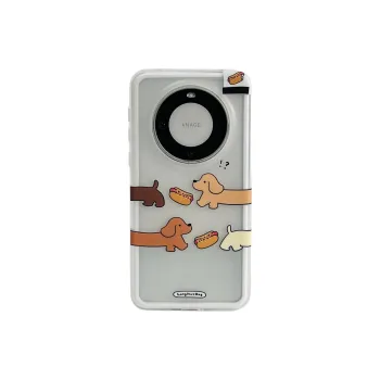 Wei Xin Acrylic Material 2 in 1 Hot Dog Dachshund Phone Cases Compatibility  Huawei Mate 70/60/50 Pro/Pura 70/70 Pro+