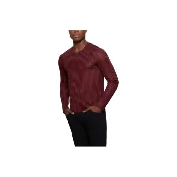 GUESS Warehouse V-Neck Knit Tee T-Shirt Men's Red