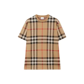 Burberry Check Cotton Jacquard T shirt