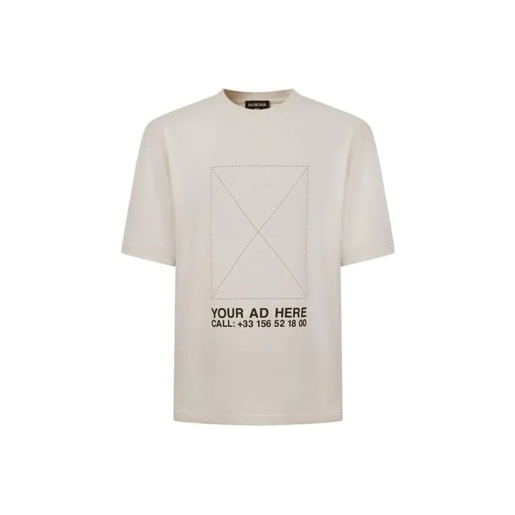 Balenciaga T Shirts Men Beige-0
