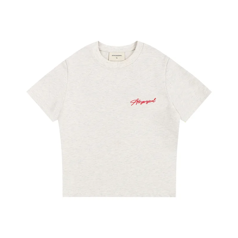 Atry Flower Body LOGO Series Drop Shoulder Sleeve T Shirt Women's-0