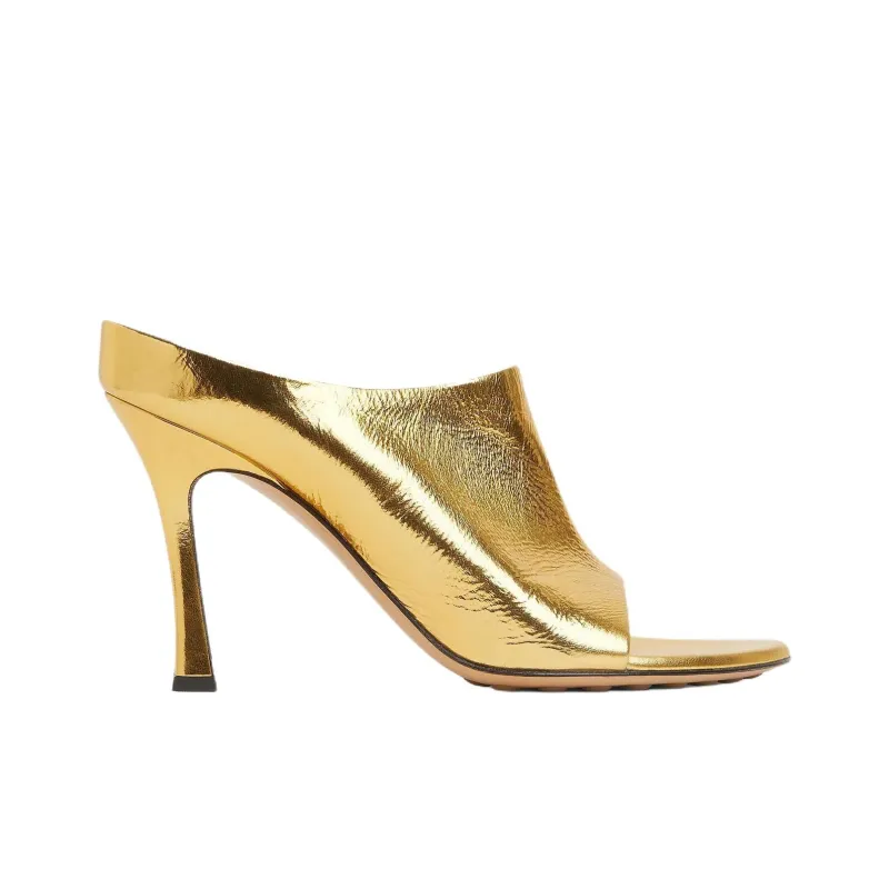 Bottega Veneta Quiet Slide Slippers Women's Gold-1