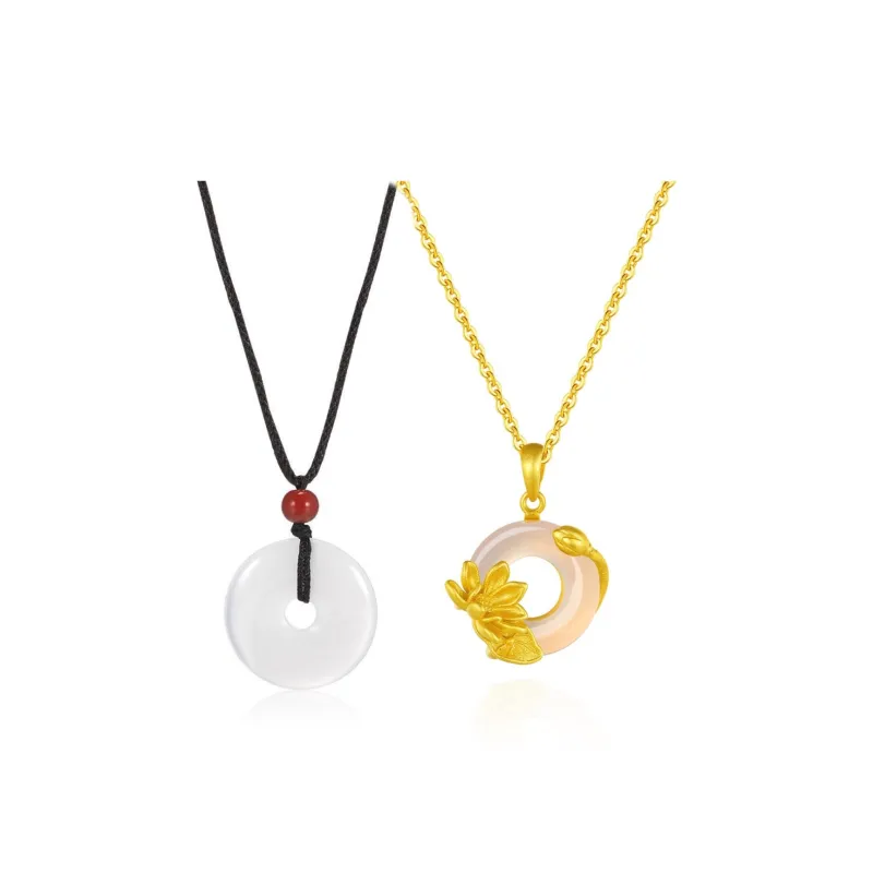 Welcome To The Treasure Chalcedony Jade Necklaces Unisex-14