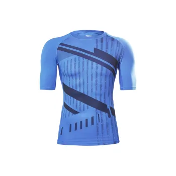 Reebok Printed Compression Top T-Shirt Men's Blue