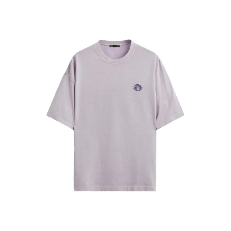 ZARA T Shirts Men Earth Gray Fuchsia-0