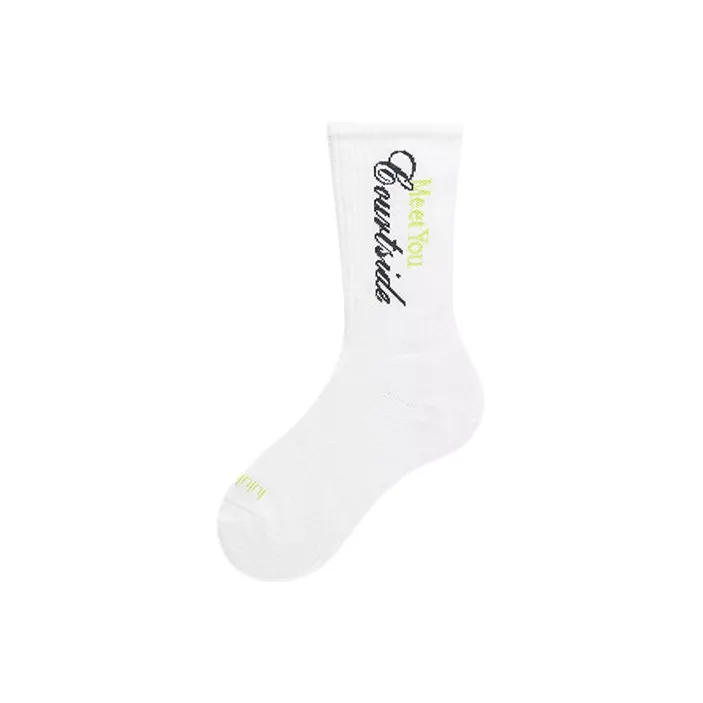 Lululemon Daily Essentials SS25 Mid Calf Socks Unisex 1 Pack White/Green Grape-0