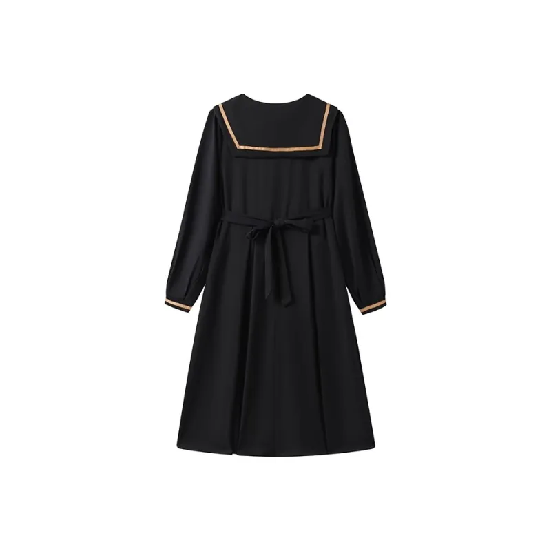 GULIANFEI Long Sleeved Dresses Women's Black-1