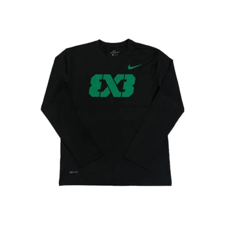 Nike 3x4 T-Shirts Unisex Black Green-0