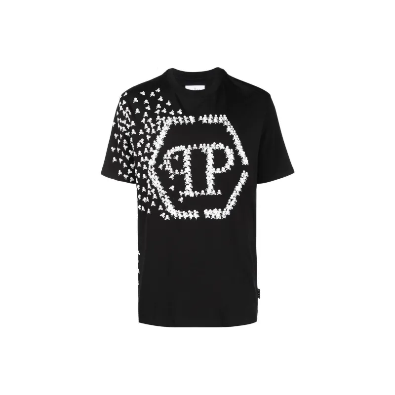 PHILIPP PLEIN Skull Bones Logo Printed Crewneck T-Shirt-0