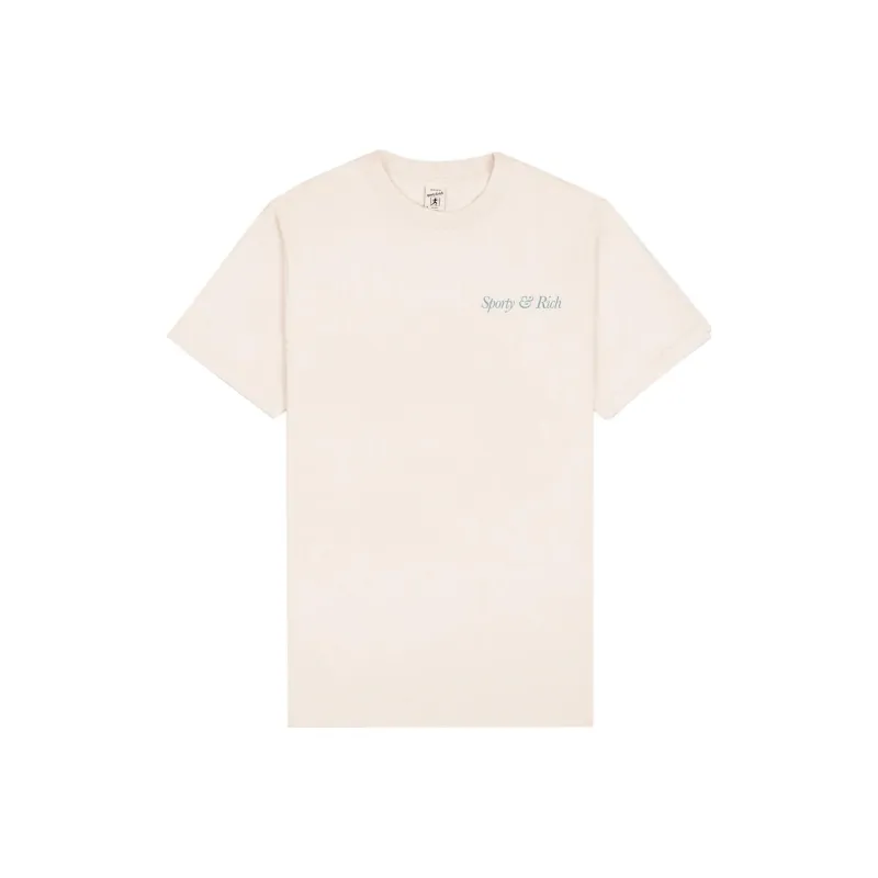 SPORTY & RICH Logo print Cotton T shirt-0