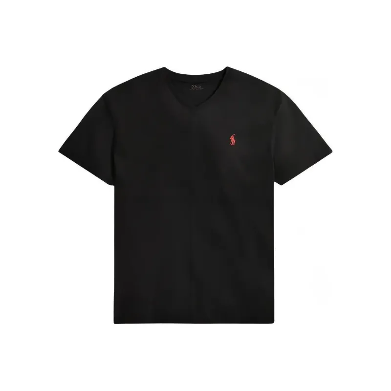 Polo Ralph Lauren Classic Fit Jersey V Neck T Shirt T Shirt Men's Black-0