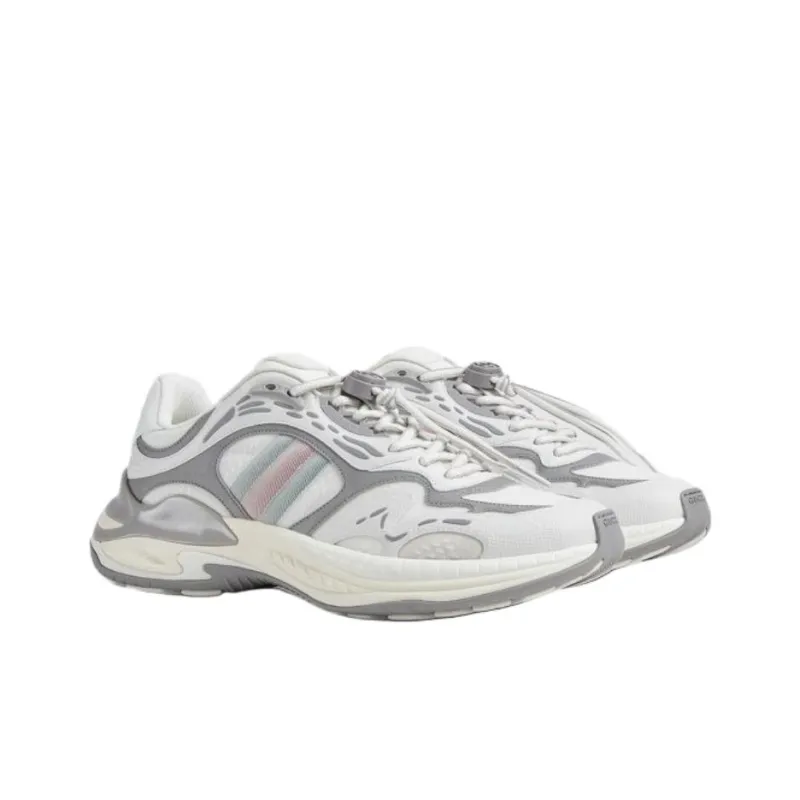GUCCI 2.0 Low Top Casual Shoes Men's Gray White-2