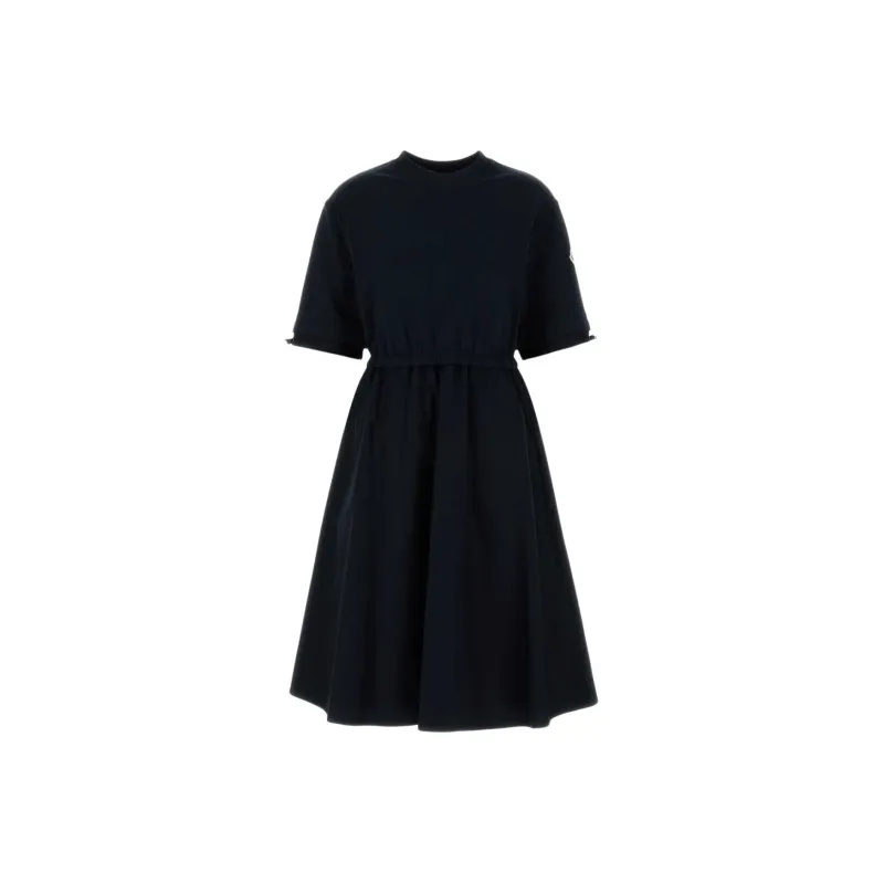 Moncler Short Sleeved Drawstring Midi Dress-1