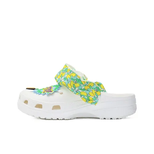 OUBT Niche Hip Hop Style, Explosive Citrus Lemon Clogs Men's White