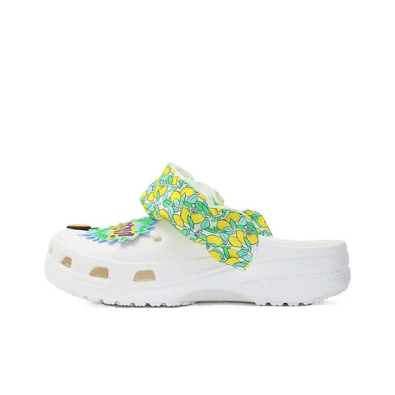 OUBT Niche Hip Hop Style, Explosive Citrus Lemon Clogs Men's White-0