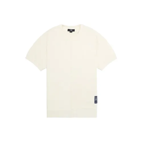 LI NING 1990 T Shirts Men Light Antique Yellow