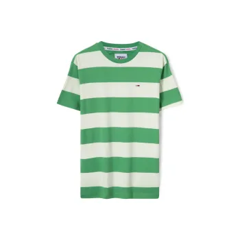 Tommy Hilfiger T-Shirts Men Green White Stripes