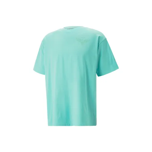 PUMA T Shirts Men Aqua Green