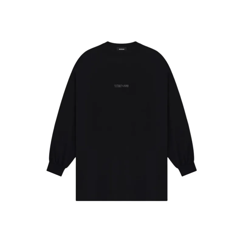 WE11DONE Logo embellished Long sleeve T shirt-0