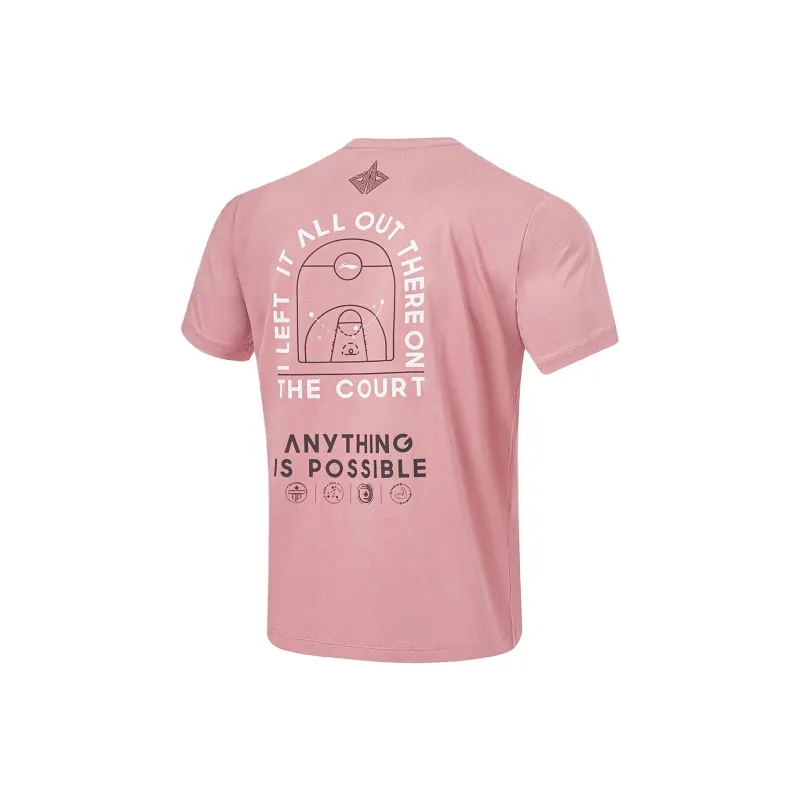 LiNing Basketball Collection T-Shirt Men's Plum Pink-0
