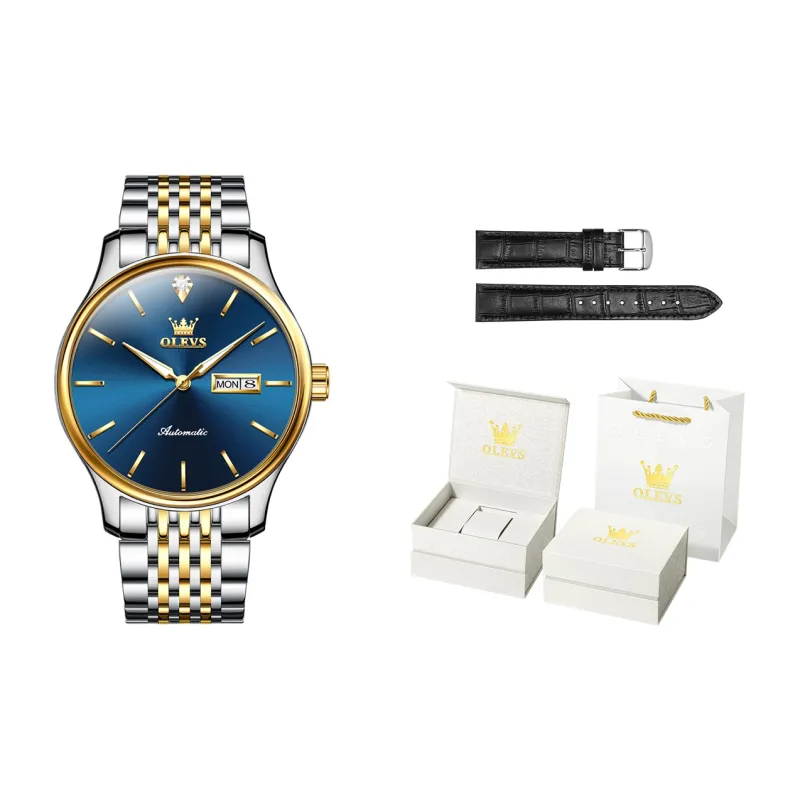 OLEVS Play The Cool Series Mechanical Movement Stainless Steel Watchband Watch Men's Watches White Dial-70