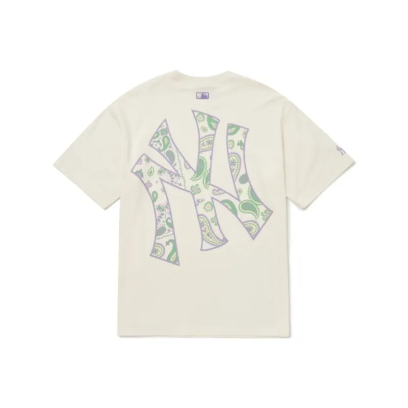 MLB T Shirt Korean Style Unisex Ecru-0
