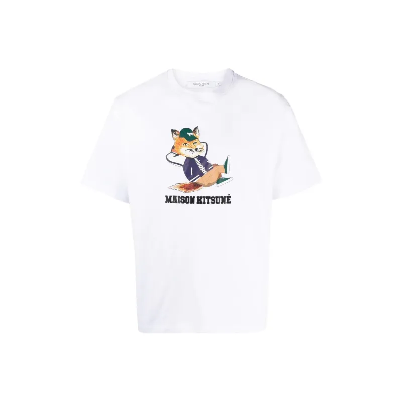 Maison Kitsune T Shirts Unisex White-0