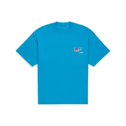 LiNing Short Sleeved T Shirts Unisex Glossy Finish Blue