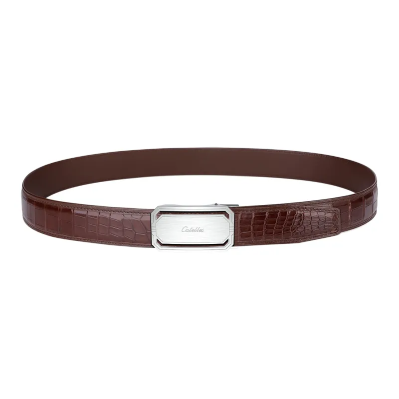 CATELLES Crocodile Leather Belts Men's 3.5cm-9