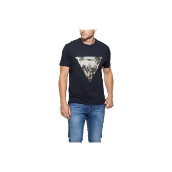 GUESS Crewneck Logo Tee T-Shirt Men's Dark Blue