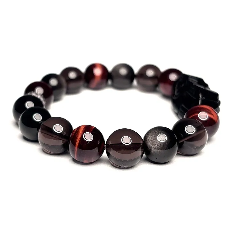 MOUNTAINS AND MANS Obsidian New Chinese Style Luxury Good Luck Beaded Bracelet Men's-1