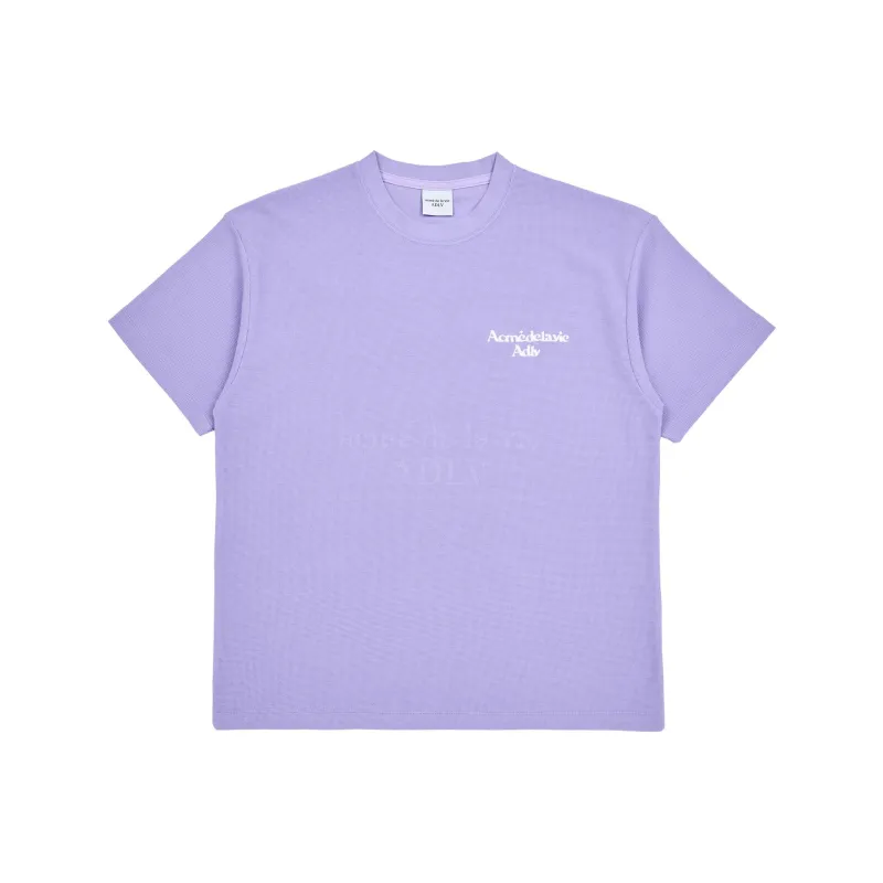 Acme De La Vie/ADLV SS22 Crew Neck Loose Fit Straight Short-Sleeved T-Shirt Unisex Light Purple-0