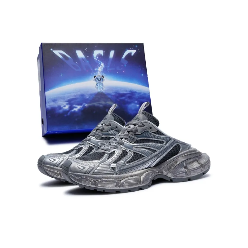 BASLS Bashe Series Mules Breathable Height Increasing Low Top Chunky Sneakers Unisex-34