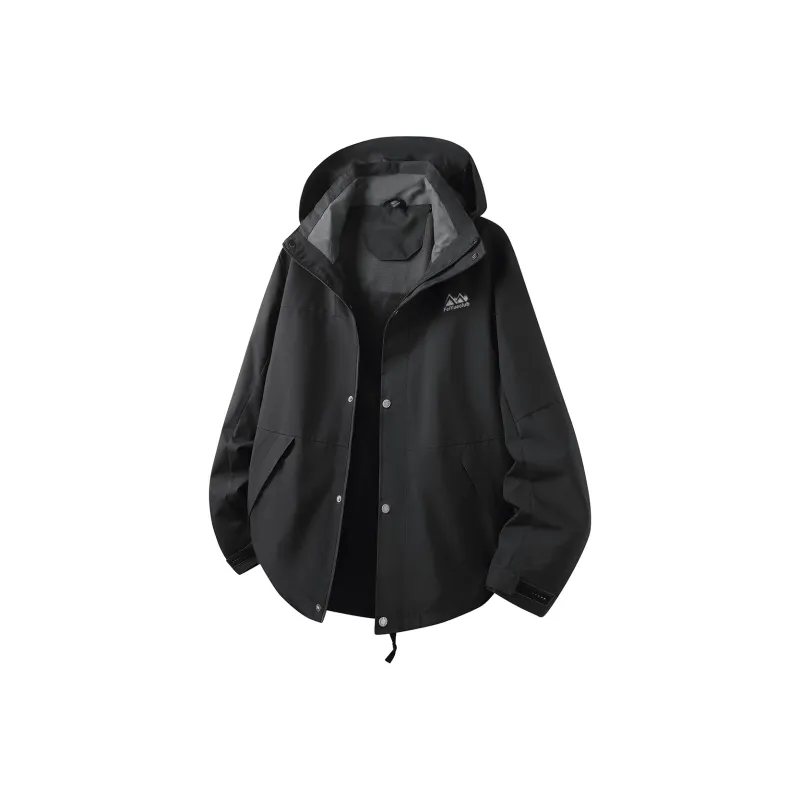 Feiyue Water Resistant Windproof Warm Water Repellent Cold Resistant Rainproof Windbreaker Jacket Unisex Ivory White-2