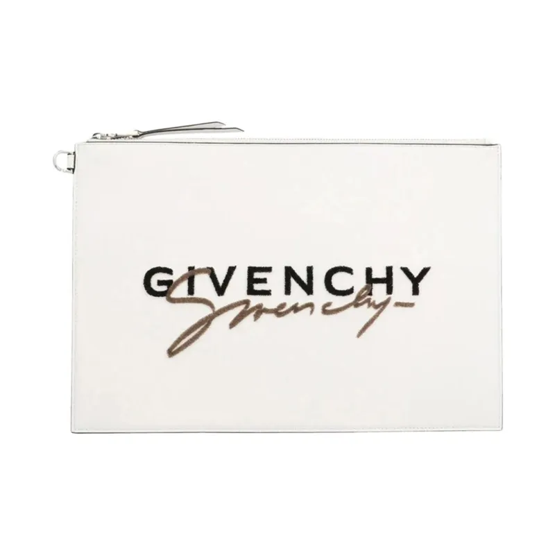 Givenchy Cow Leather Clutch Women's White-0