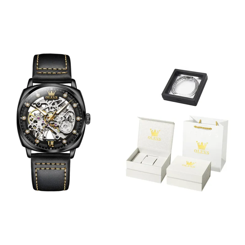 OLEVS Wisdom Series Automatic Mechanical Movement Watch Men's Watches Cut Out Dial-15