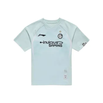 LiNing Sports Life Collection Raglan Sleeve T Shirt Unisex Soft Aqua Blue