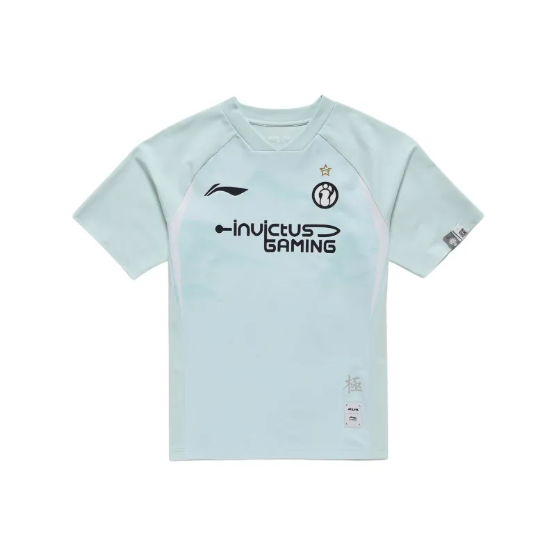LiNing Sports Life Collection Raglan Sleeve T Shirt Unisex Soft Aqua Blue-0