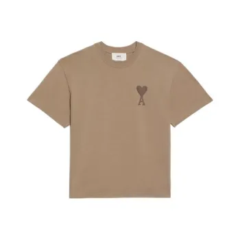 Ami Paris Tonal Ami De Coeur T shirt Vanilla/Vanilla