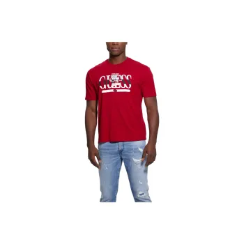 GUESS Cartoon Signature Tee T-Shirt Men's Red