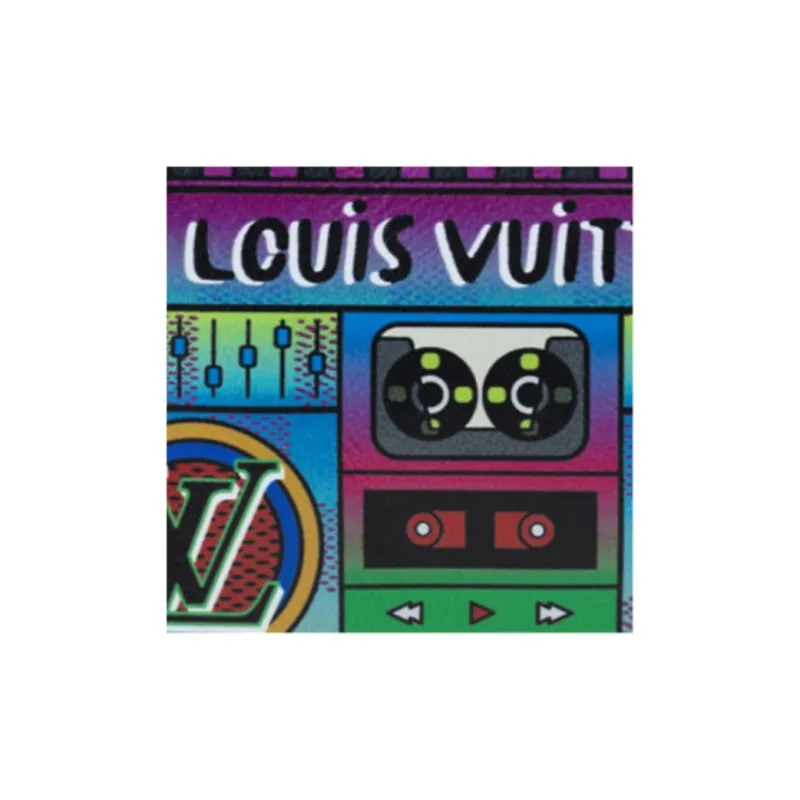 LOUIS VUITTON Leather Coin Purse Men's Multicolor-4