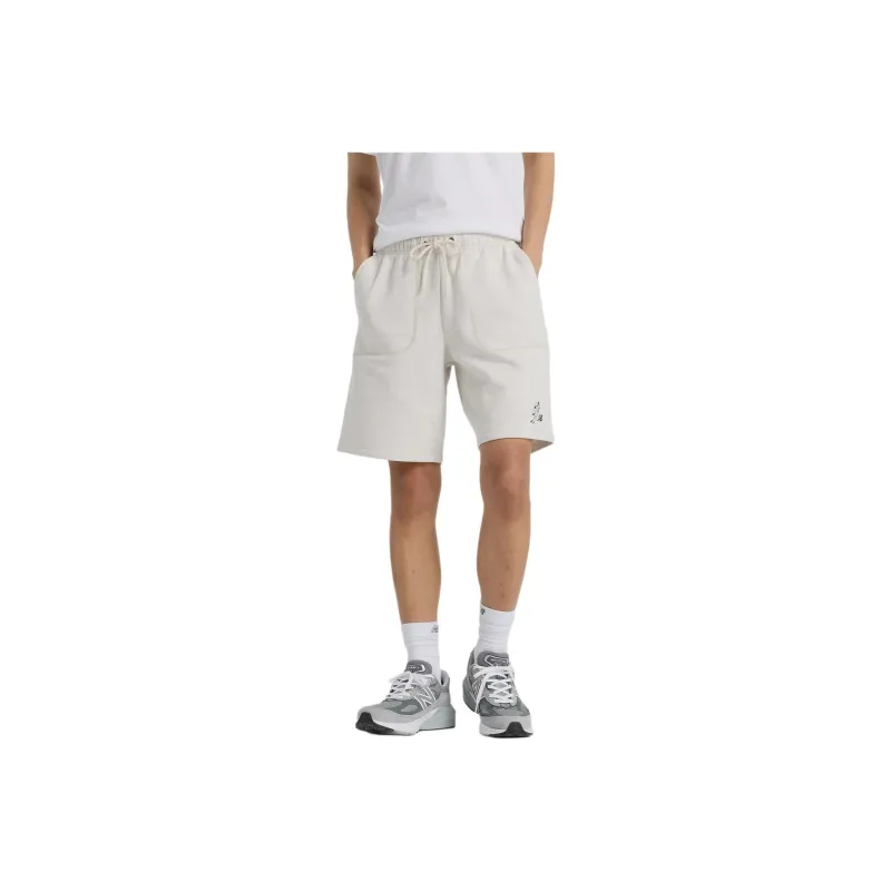 New Balance Comfortable Versatile Baseball Solid Color Shorts Unisex Oats Heather-2