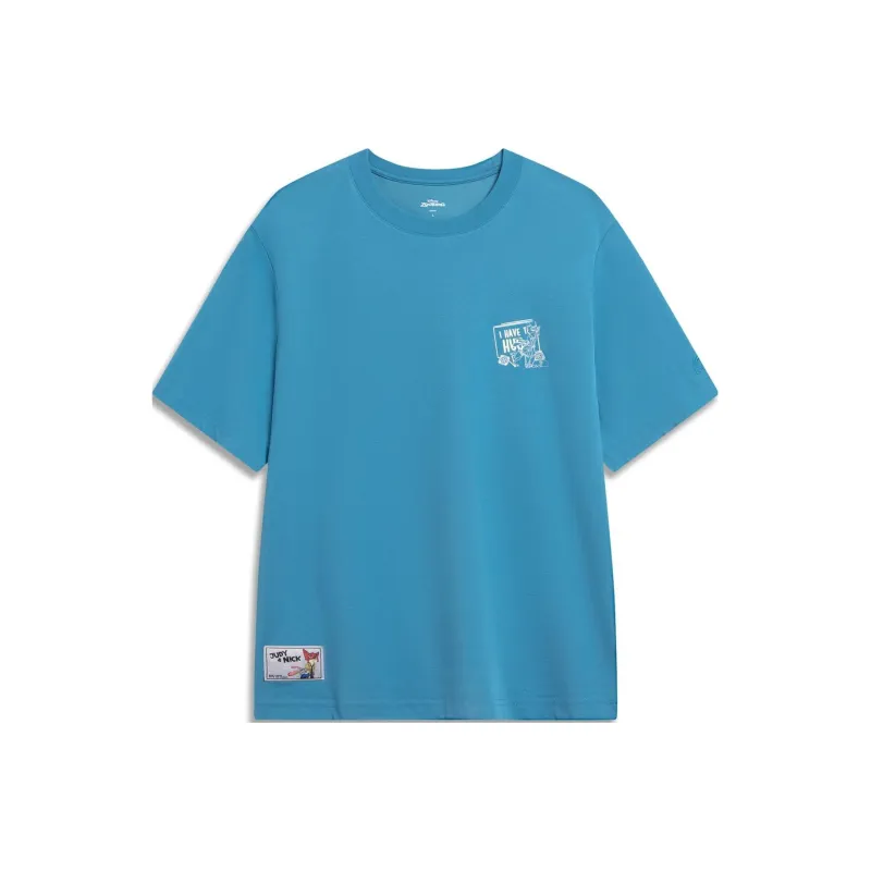 LiNing x Disney T Shirt Men's Dark Lake Blue-0