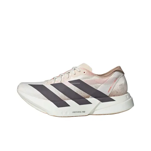 Adidas Adizero Adios Pro 4 Anti Slip Wear Resistant Low Top Running Shoes Men's Pink White