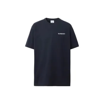 Burberry Topstitched Monogram Motif Cotton Oversized T Shirt
