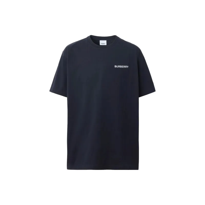 Burberry Topstitched Monogram Motif Cotton Oversized T Shirt-0