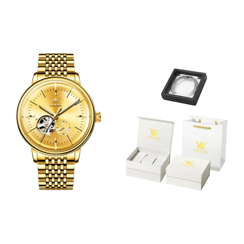 OLEVS Minimalist Series Mechanical Movement Watch Men's Watches White Dial-10